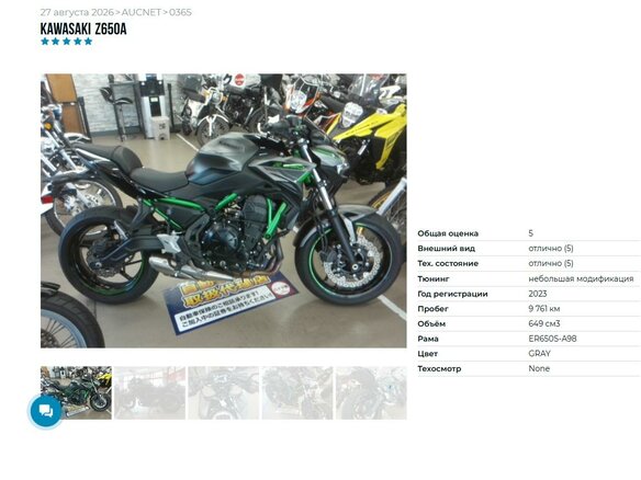 2023 Kawasaki Z 650, серый, 777000 рублей - вид 5