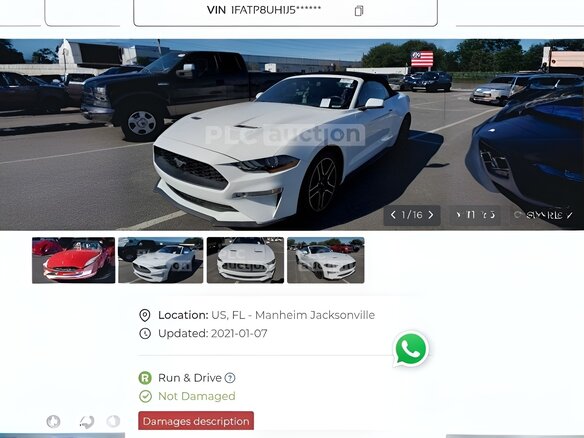 2018 Ford Mustang VI Рестайлинг, белый, 3000000 рублей - вид 6