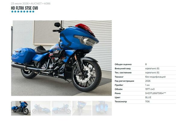 2026 Harley-Davidson CVO Road Glide ST, синий, 5699000 рублей - вид 7