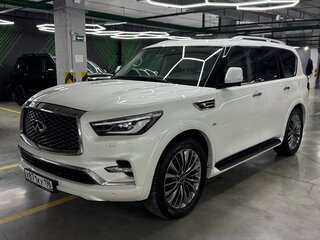 2018 Infiniti QX80 I Рестайлинг 2, белый, 3900000 рублей, вид 3