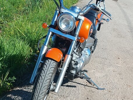 1996 Yamaha XVS400 Drag Star, оранжевый, 350000 рублей, вид 3
