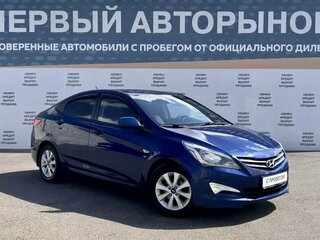 2016 Hyundai Solaris I Рестайлинг, синий, 837000 рублей, вид 3