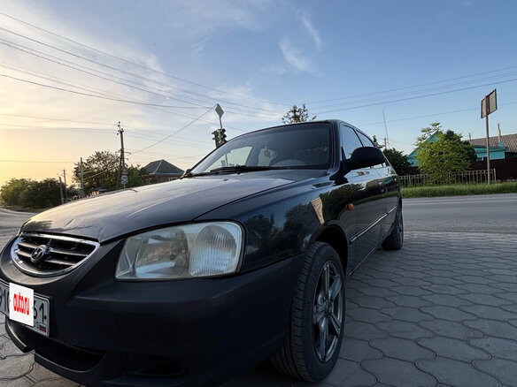 2008 Hyundai Accent ТагАЗ II, чёрный, 370000 рублей - вид 1