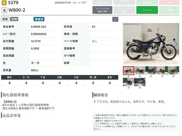 2021 Kawasaki W 800, синий, 777000 рублей - вид 8