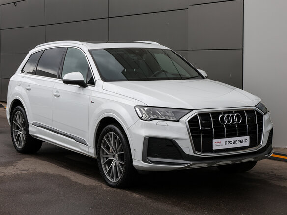2020 Audi Q7 45 TDI II (4M) Рестайлинг, белый - вид 2