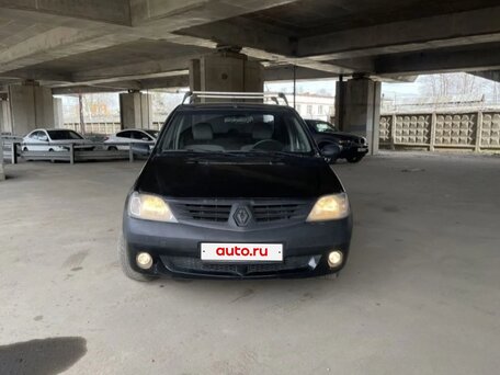 2009 Renault Logan I, чёрный, 195500 рублей, вид 1