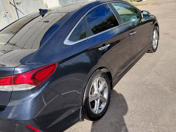 2018 Hyundai Sonata VII (LF) Рестайлинг, синий - вид 3