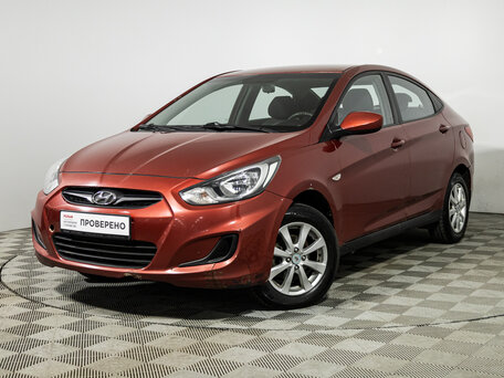 2013 Hyundai Solaris I, красный, 569777 рублей, вид 1