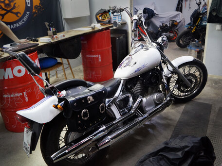 1997 Yamaha XVS400 Drag Star, белый, 350000 рублей, вид 1