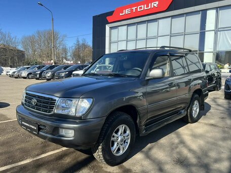 2002 Toyota Land Cruiser Cygnus 100 Series Рестайлинг 1, серый, 1299000 рублей, вид 1