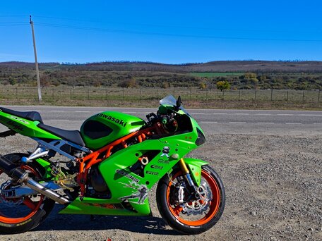 2003 Kawasaki ZX-6 Ninja, зелёный, 500000 рублей, вид 4