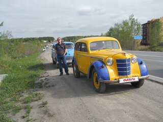 1953 Москвич 400-420, жёлтый, 450000 рублей, вид 1