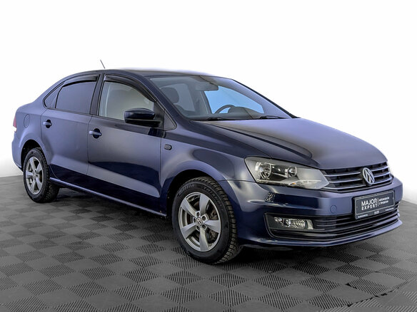 2017 Volkswagen Polo V Рестайлинг, синий - вид 2