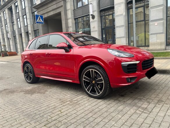 2016 Porsche Cayenne Diesel II Рестайлинг (958), красный - вид 2