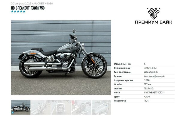 2025 Harley-Davidson Breakout, серый, 3199000 рублей - вид 12