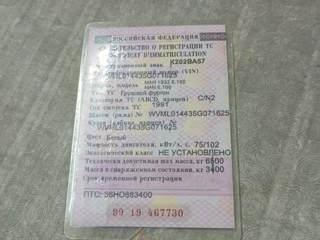 1991 MAN 10, белый, 900000 рублей, вид 2