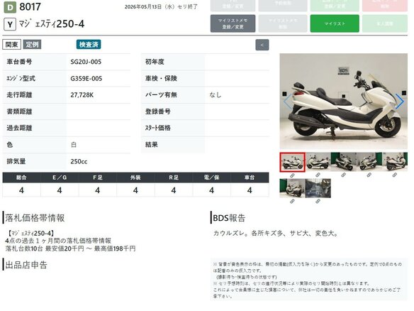 2007 Yamaha Majesty 250, белый, 299000 рублей - вид 7