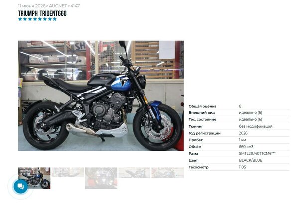 2026 Triumph Trident 660, чёрный - вид 10