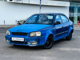 2002 Hyundai Accent ТагАЗ II, синий, 129000 рублей, вид 1