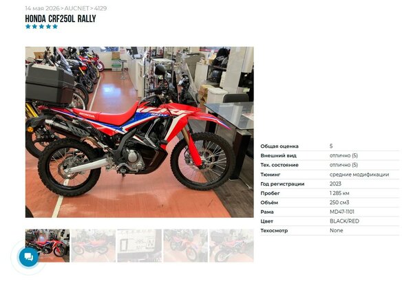 2023 Honda CRF 250L Rally, красный, 699000 рублей - вид 10