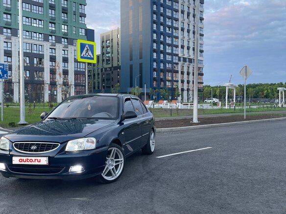 2008 Hyundai Accent ТагАЗ II, синий, 520000 рублей
