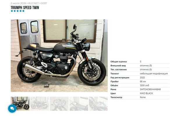 2022 Triumph Speed Twin, чёрный, 1599000 рублей - вид 6