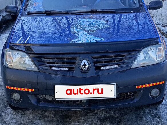 2009 Renault Logan I, синий, 320000 рублей