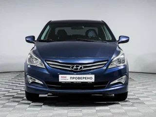 2016 Hyundai Solaris I Рестайлинг, синий, 929000 рублей, вид 2