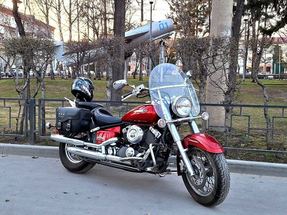 2007 Yamaha XVS400 Drag Star, пурпурный, 460000 рублей