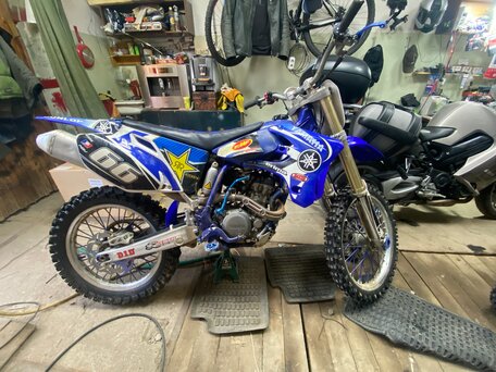 2005 Yamaha YZ250F, голубой, 210000 рублей, вид 2