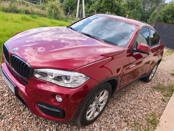 2015 BMW X6 30d II (F16), красный, 3200000 рублей - вид 1