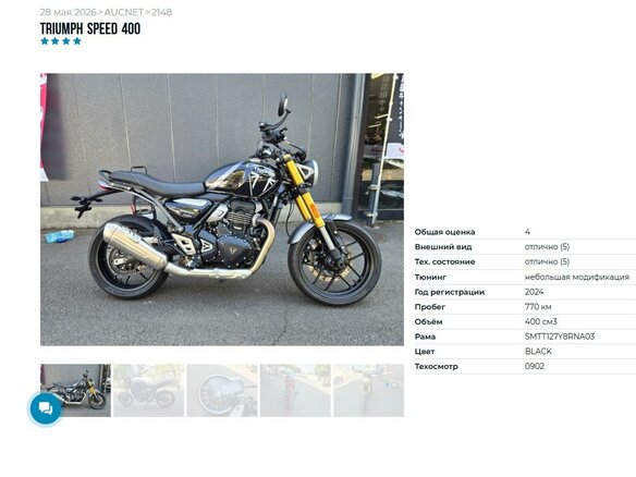 2024 Triumph Speed 400, чёрный, 697000 рублей - вид 10