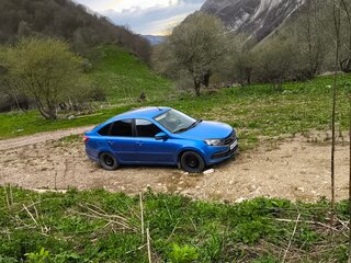 2019 Lada (ВАЗ) Granta I Рестайлинг, синий, 400000 рублей, вид 3