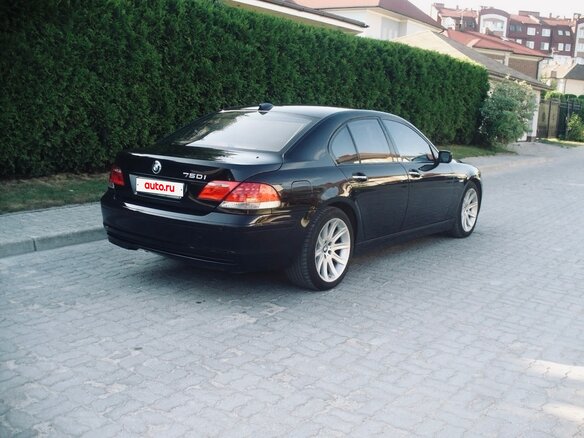 2005 BMW 7 серии 750i IV (E65/E66) Рестайлинг, чёрный - вид 1