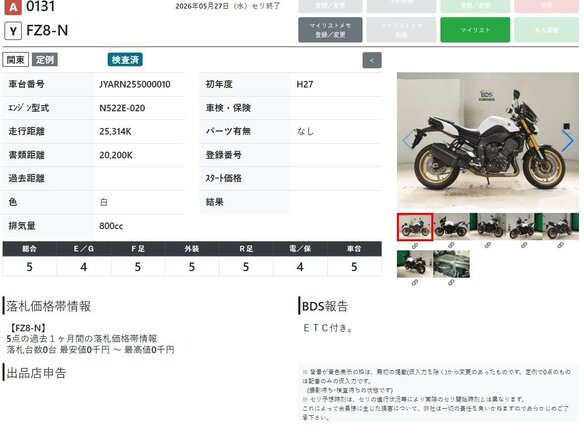 2015 Yamaha FZ8, белый, 647000 рублей - вид 10