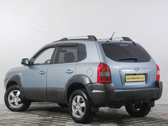 2007 Hyundai Tucson I, голубой - вид 3