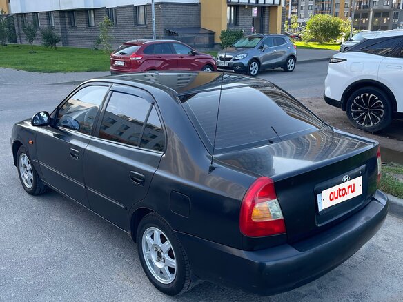 2007 Hyundai Accent ТагАЗ II, чёрный - вид 3