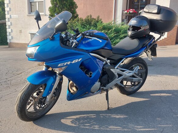 2007 Kawasaki ER-6F (Ninja 650R), синий, 350000 рублей