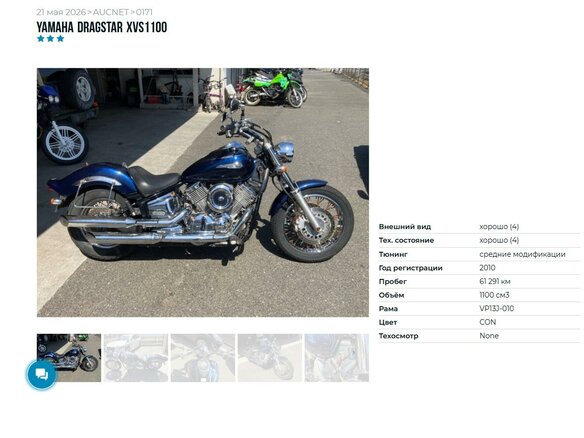 2010 Yamaha XVS1100, синий, 499000 рублей - вид 8