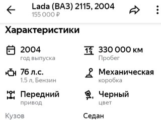 2004 Lada (ВАЗ) 2115, чёрный, 75000 рублей, вид 5