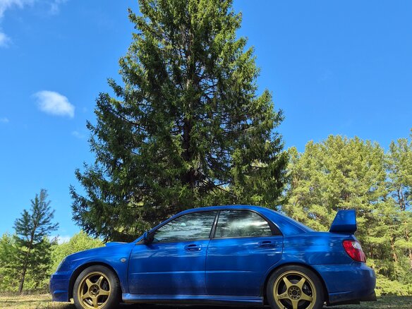 2003 Subaru Impreza WRX II Рестайлинг 1, синий - вид 2