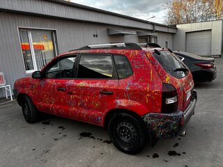 2008 Hyundai Tucson I, красный, 610000 рублей, вид 3