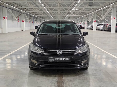 2019 Volkswagen Polo V Рестайлинг, чёрный, 1195000 рублей, вид 2