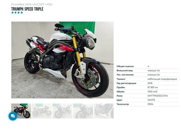 2016 Triumph Speed Triple, белый - вид 10