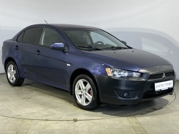 2008 Mitsubishi Lancer X, синий - вид 3