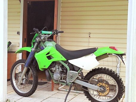 2000 Kawasaki KDX 220, зелёный, 220000 рублей, вид 3
