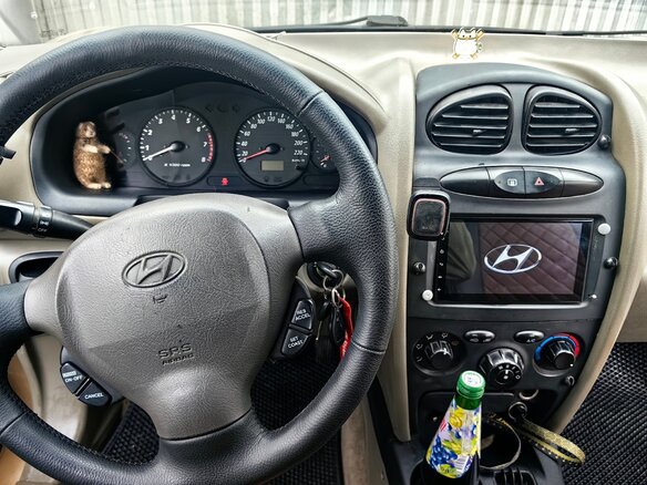 2001 Hyundai Santa Fe I, золотистый, 650000 рублей - вид 13