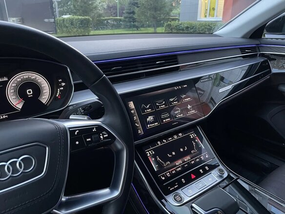 2023 Audi A8 Long 50 TFSI IV (D5) Рестайлинг, чёрный - вид 3