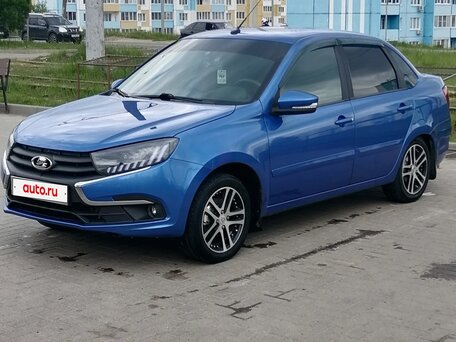 2018 Lada (ВАЗ) Granta I Рестайлинг, синий, 865000 рублей, вид 2