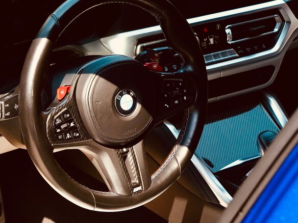 2021 BMW M3 Competition Package VI (G80), синий, 7700000 рублей - вид 4